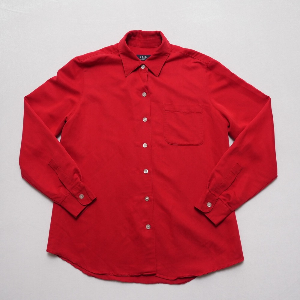 Crazy Horse Womens Medium Red Career Button Up Office Casual Shirt - Picture 2 of 16